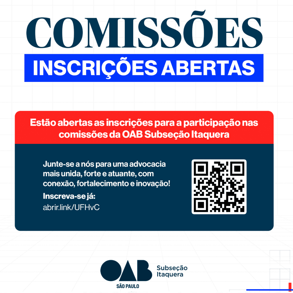 Inscrições Abertas - Comissões OAB Itaquera