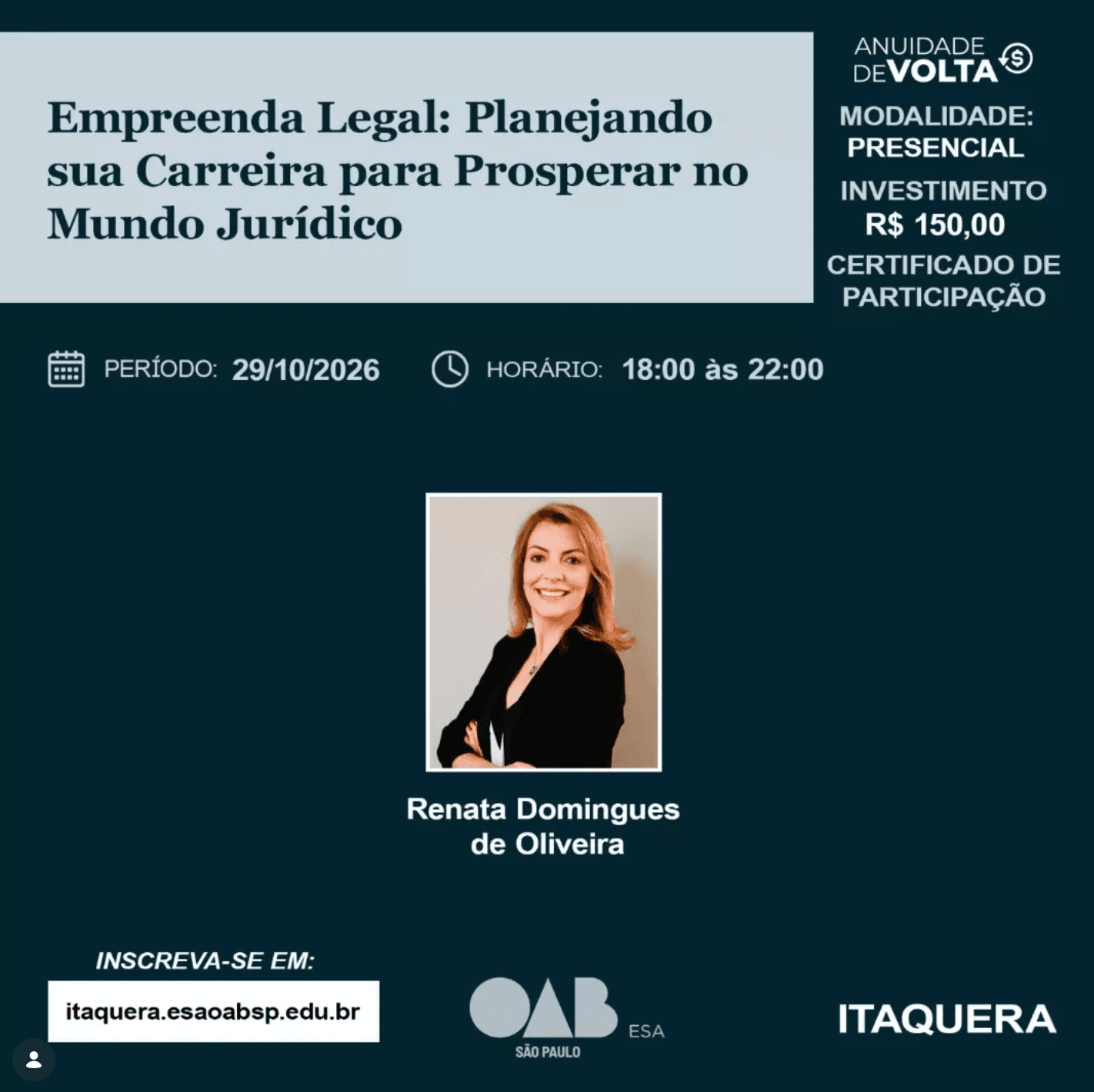 📙 ESA Itaquera: EMPREENDA LEGAL: Planejando sua Carreira para Prosperar no Mundo Jurídico